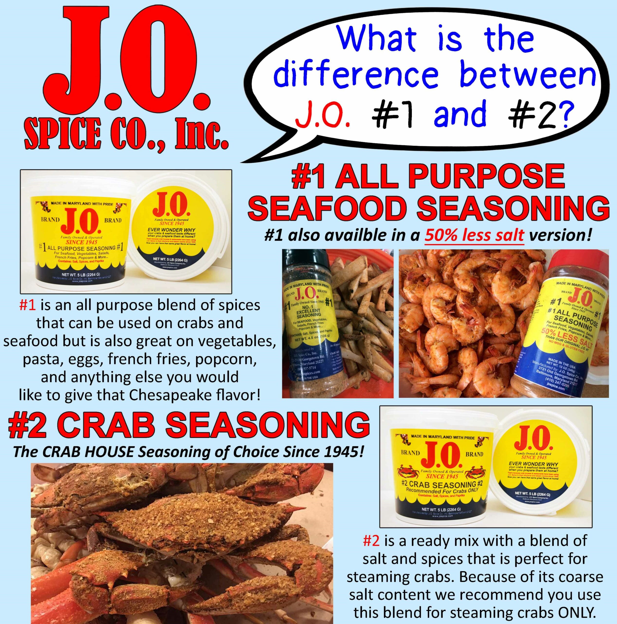 J.O. No. 1 Brand Seafood Seasoning Bulk Boxes